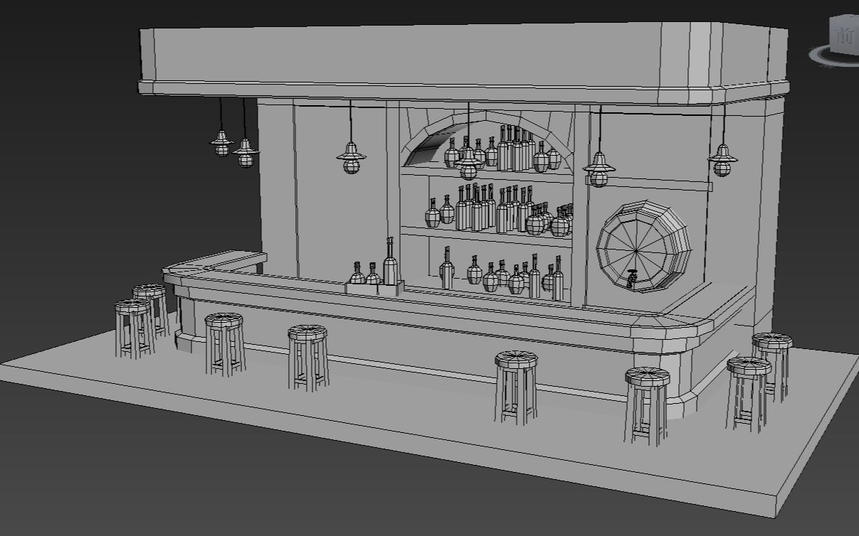 【3DMAX场景建模】吧台场景搭建,八猴发光效果制作哔哩哔哩bilibili