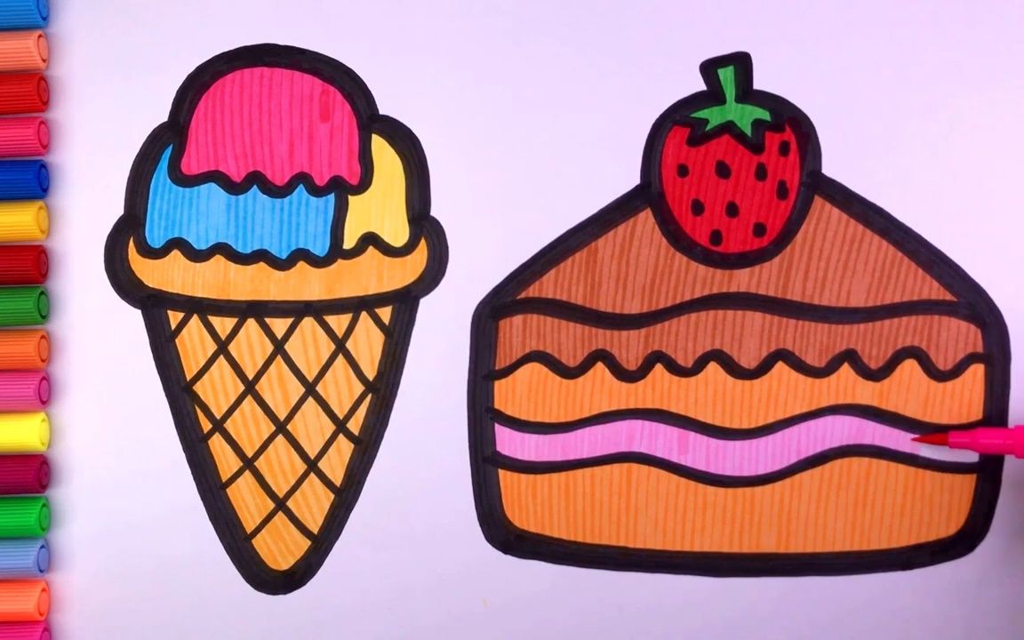 冰淇淋简笔画可爱蛋糕图片
