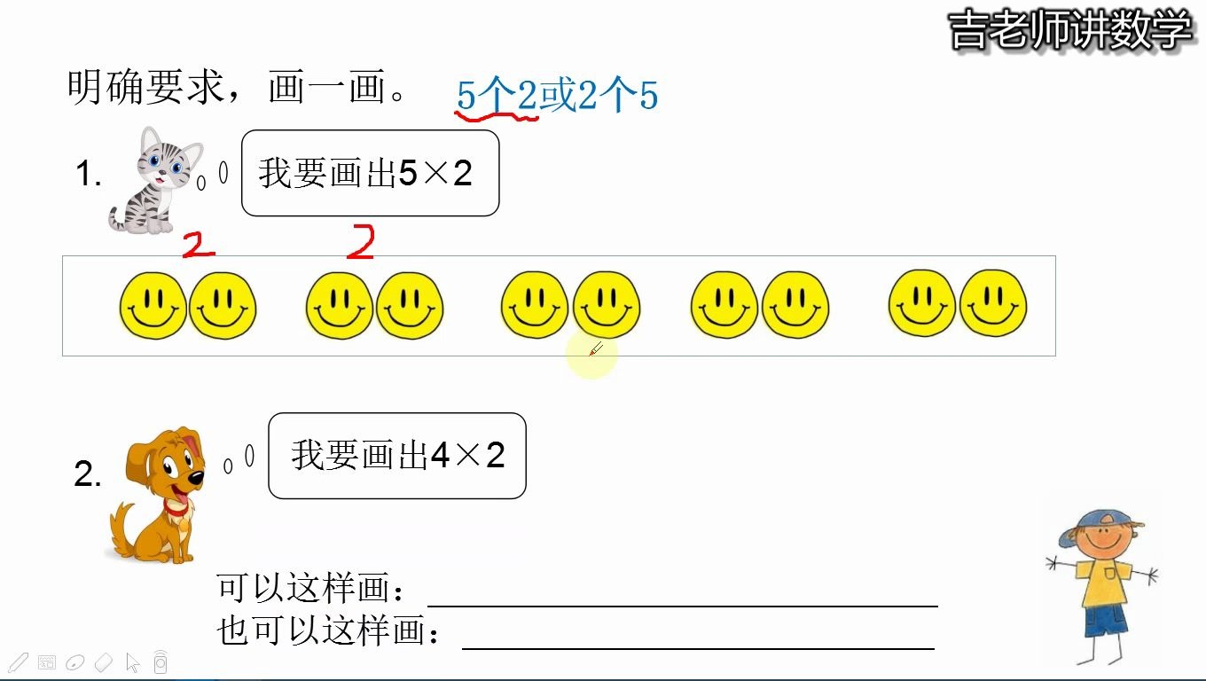 二年级数学乘法的意义画一画,乘法复习哔哩哔哩bilibili