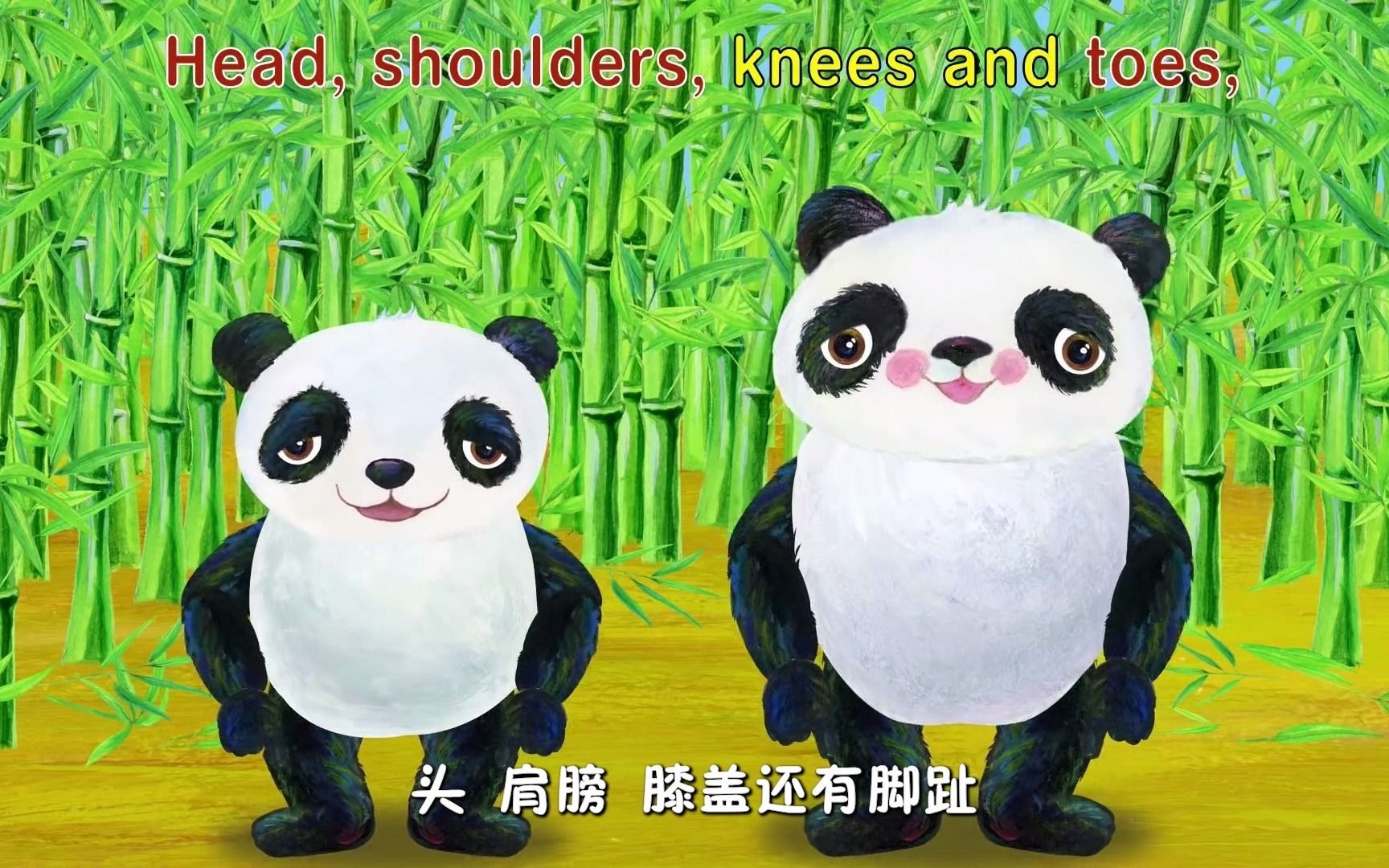 [图]【中英字幕】身体部位歌《Head Shoulders Knees and Toes》儿童启蒙英语