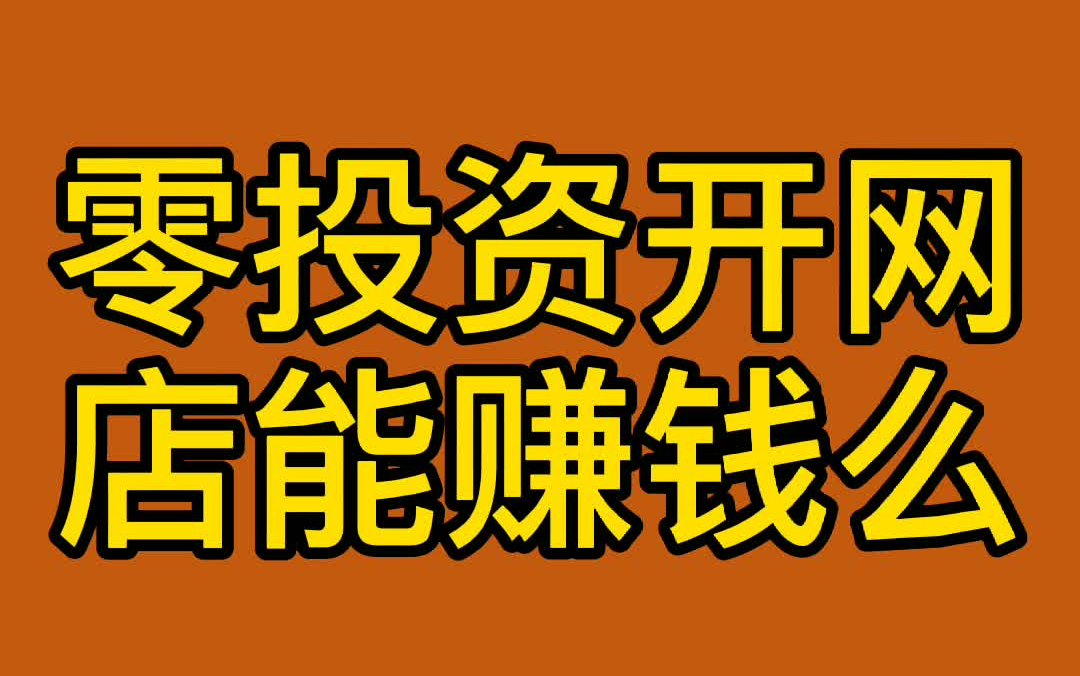 零投资开网店能赚钱么哔哩哔哩bilibili