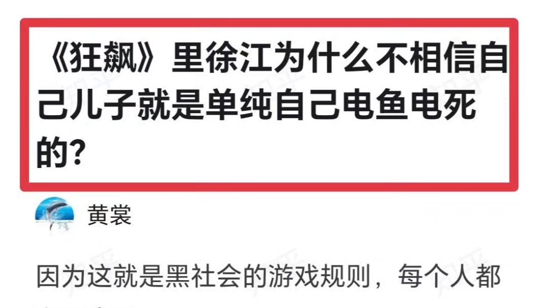 《狂飙》里徐江为什么不相信儿子单纯是自己电鱼电死了?哔哩哔哩bilibili