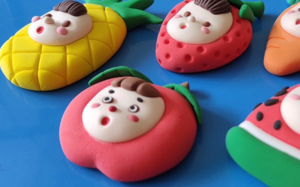 水果娃娃脸部制作方法——周老师彩泥课程