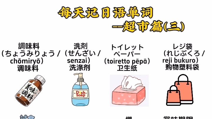 每天记日语单词--超市词汇学习（三）同学们会读哪几个呢？无锡吉川日语培训学校分享！