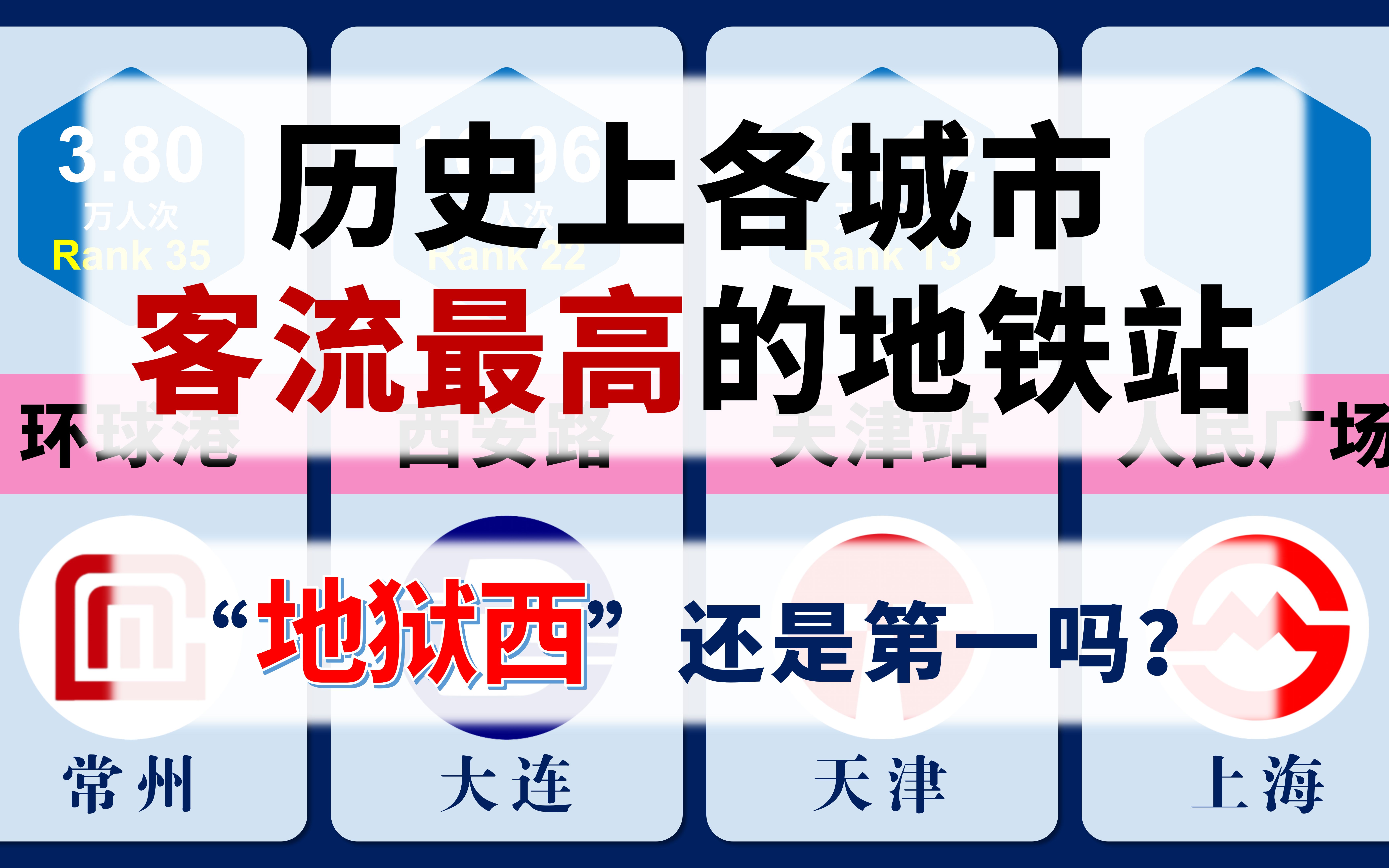 榜首易位？比较排名：历史上各城市客流最高的地铁站【数据可视化】