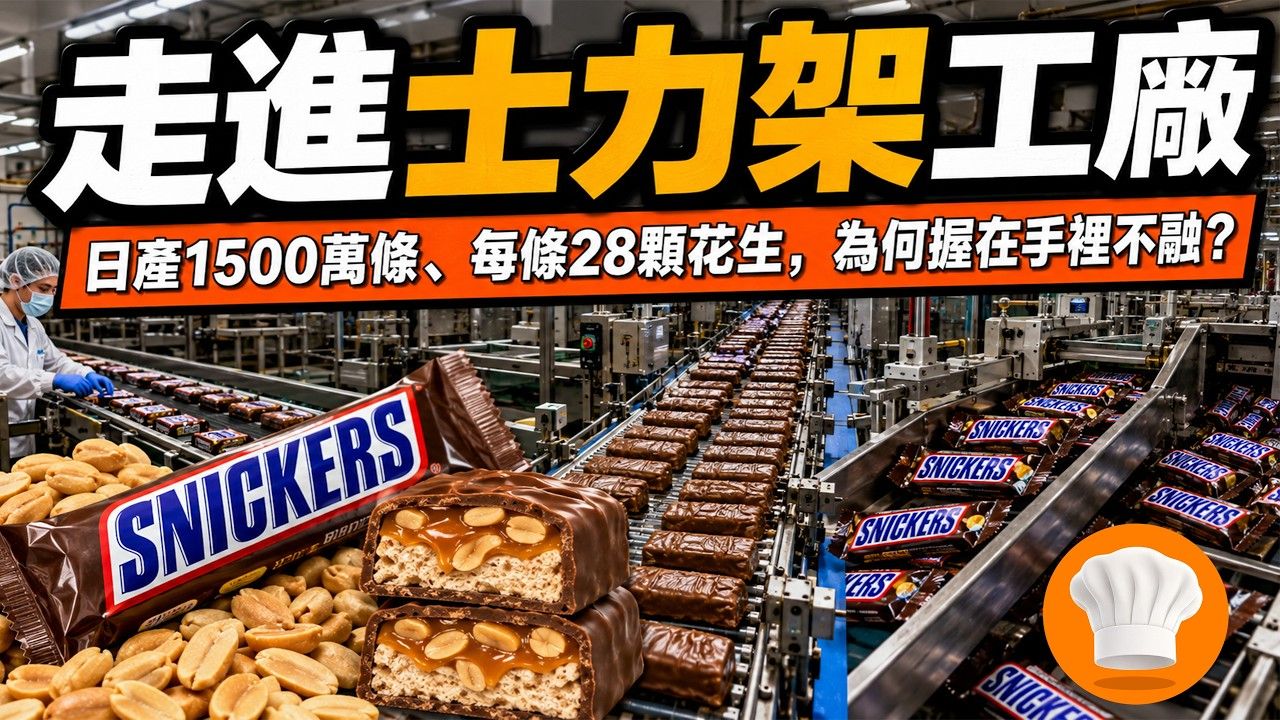 士力架抗饿的秘密！用花生的脆、焦糖的黏、牛轧糖的韧和巧克力的滑，做出卖进70多国的糖果棒？【超级后厨】