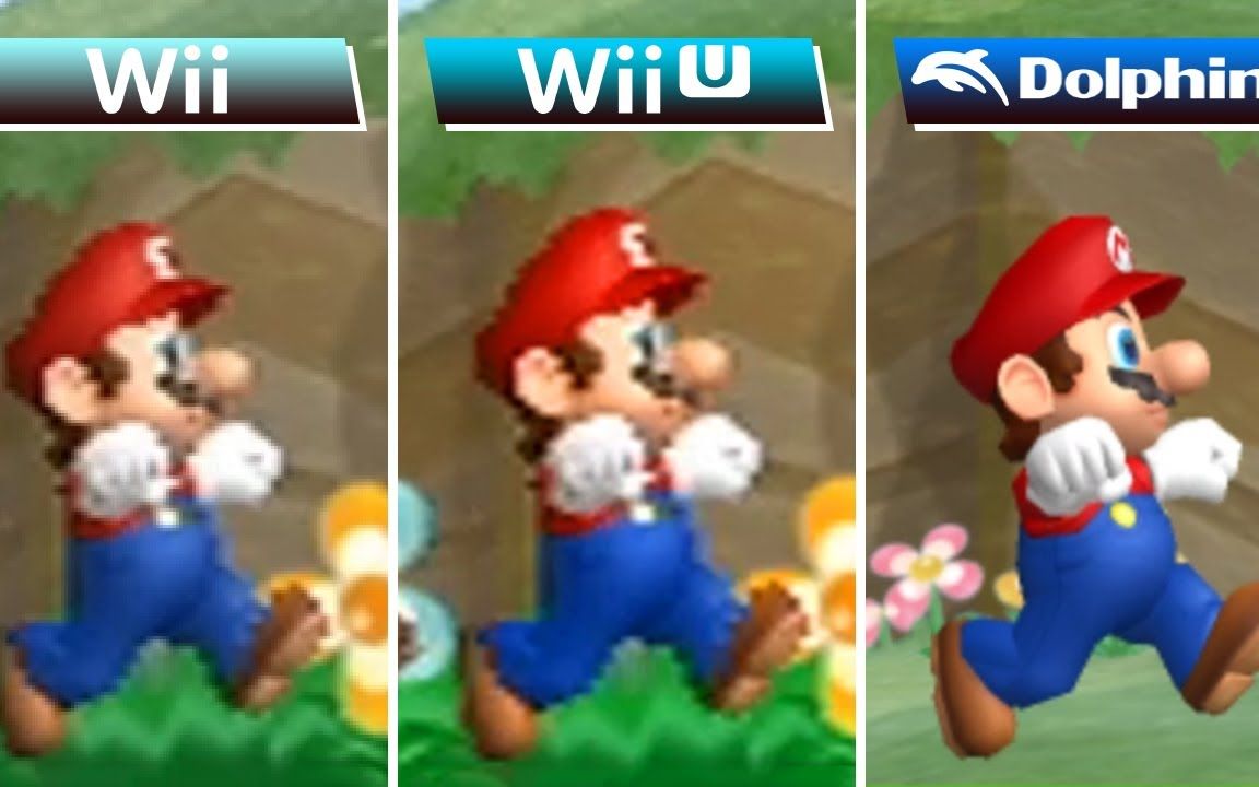 [图]《新超级马里奥兄弟Wii》 Wii vs WiiU vs 模拟器 游戏画面对比