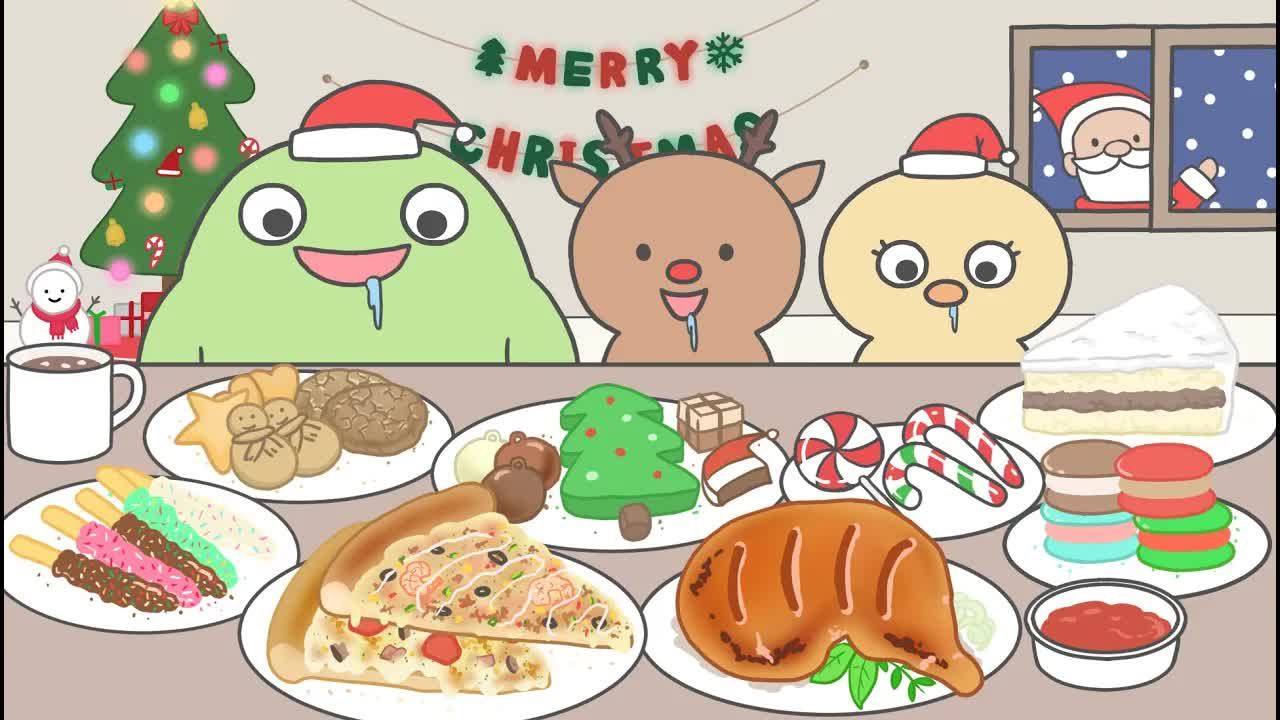 圣诞晚会食物吃播
