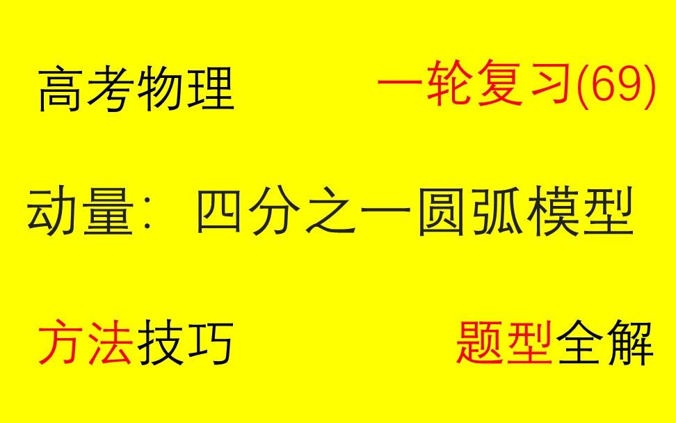 [图]【高中物理一轮复习】（69）动量：四分之一圆弧模型