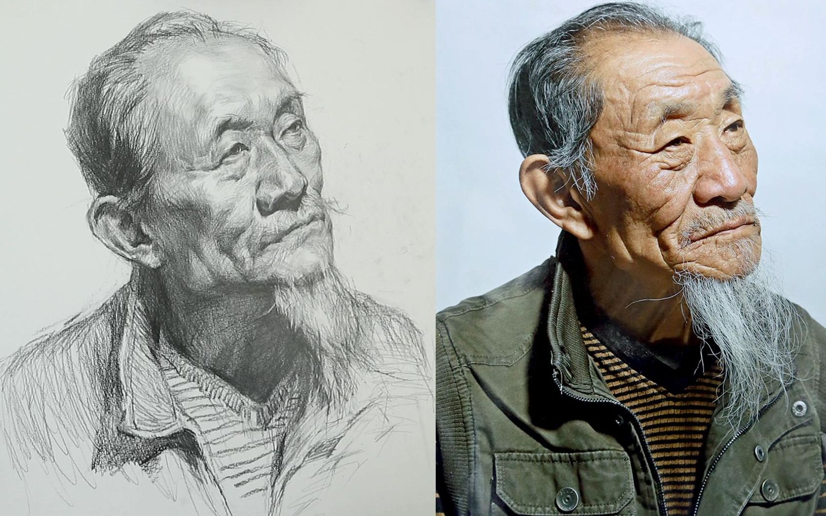 高级-四分之三侧仰头白胡须男老年示范_哔哩哔哩 (゜-゜)つロ 干杯