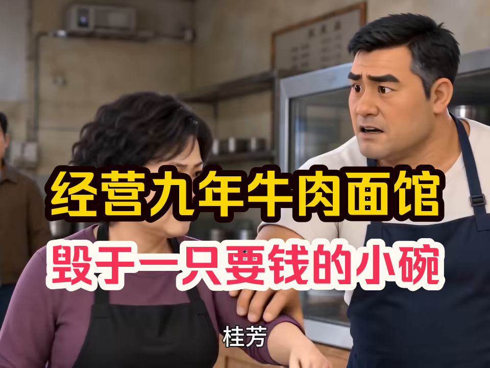 刘桂芳经营九年的牛肉面馆，因为一只收费的小碗羞辱了顾客，失去了汽修厂的大单，她不肯认错降价减料硬撑，最终因卫生问题停业，老客再也没回