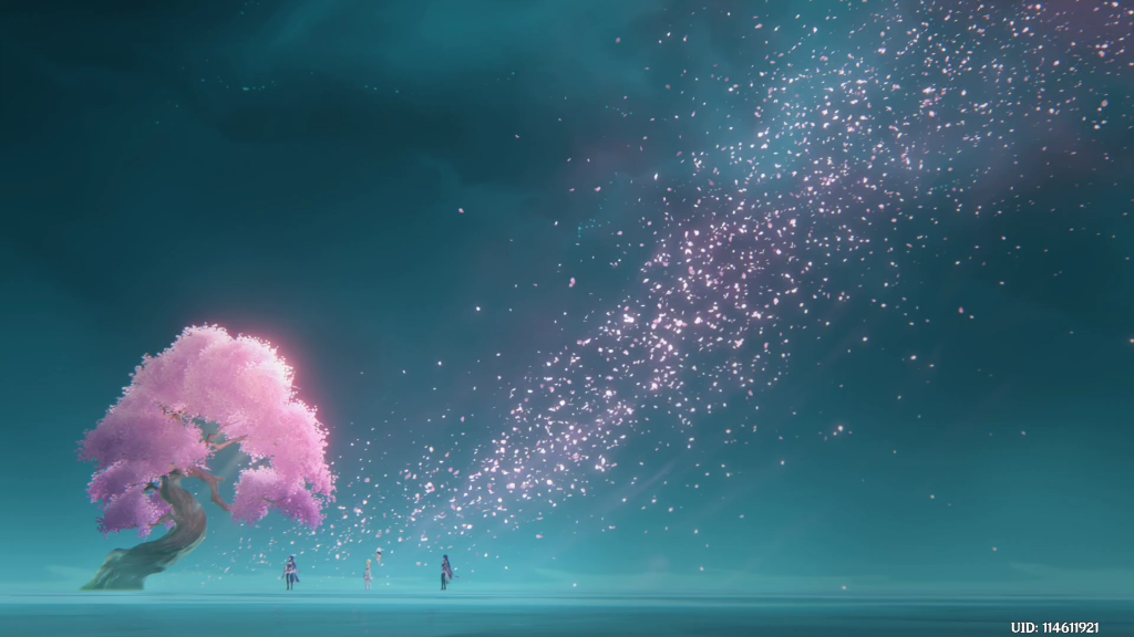 雷樱树的樱花飘落再见雷电真原神