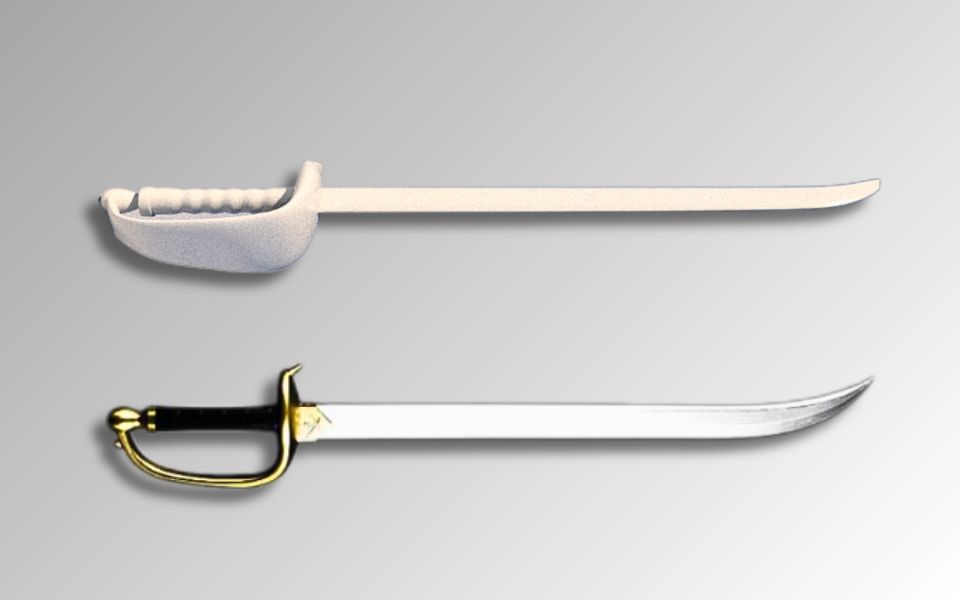 【maya道具建模】"西洋刀"模型制作,超详细maya建模思路讲解,零基础