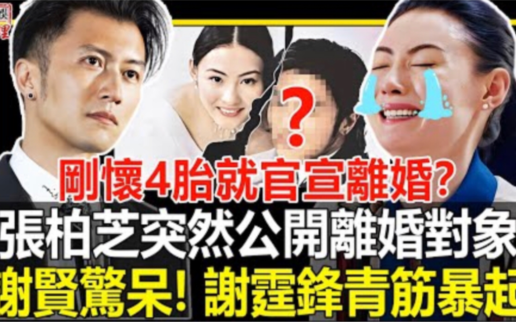 刚怀4胎就官宣离婚?张柏芝突然公开离婚对象!谢贤都惊呆了!没想到居然是他!谢霆锋彻底崩溃悔不当初哔哩哔哩bilibili