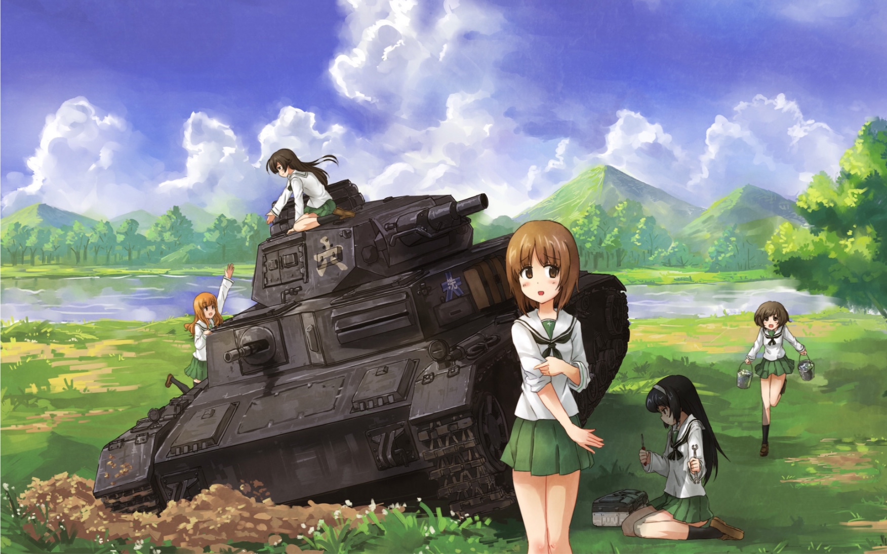 【少女与战车】红五角人民大学外交曲《小草》