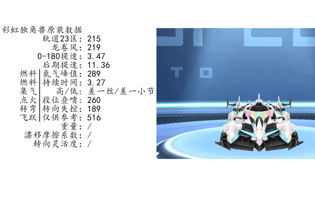 【qq飞车】原装a车彩虹独角兽数据测试----我就是那个会放彩虹屁的