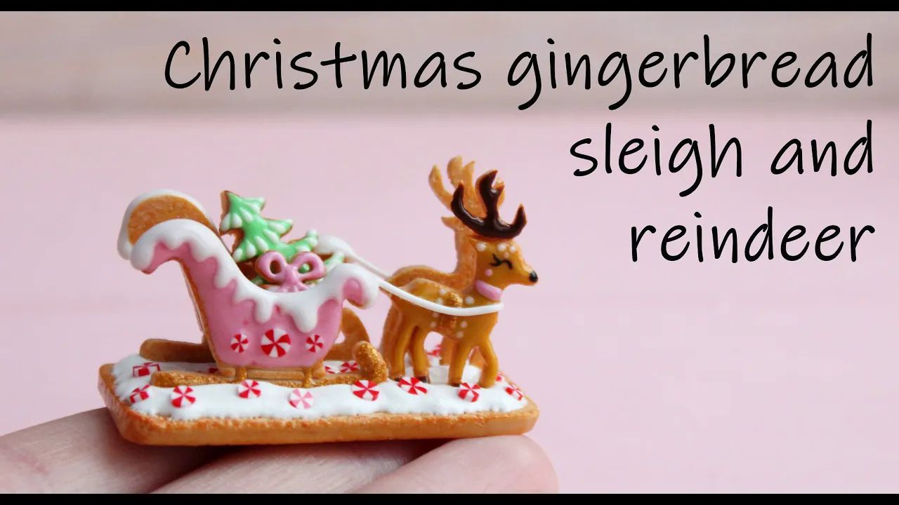 【sweetminidollhouse】圣诞糖霜姜饼驯鹿车粘土制作教程