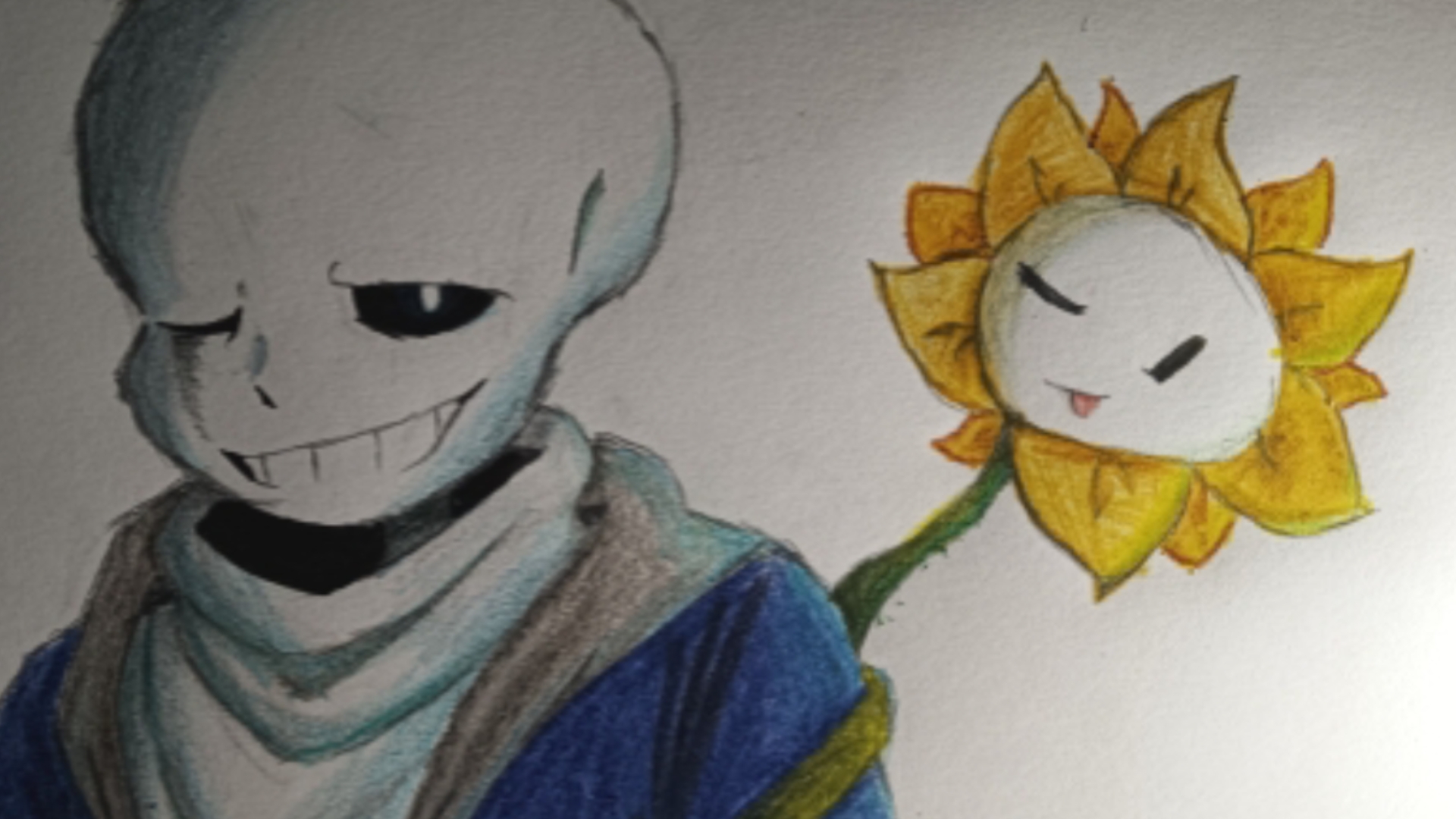 【传说之下:百密一疏】sans瀑布战-手绘