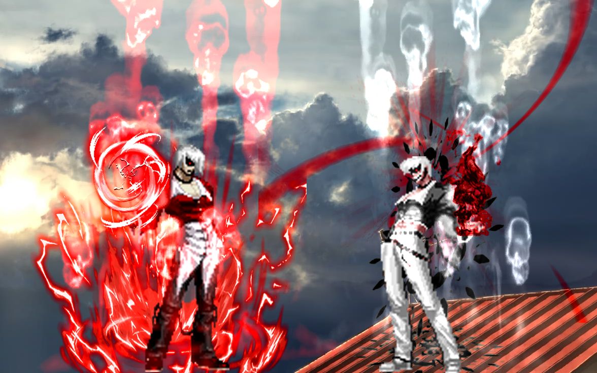 【mugen】:血炎大蛇八神vs白炎大蛇八神 垃圾再次内斗