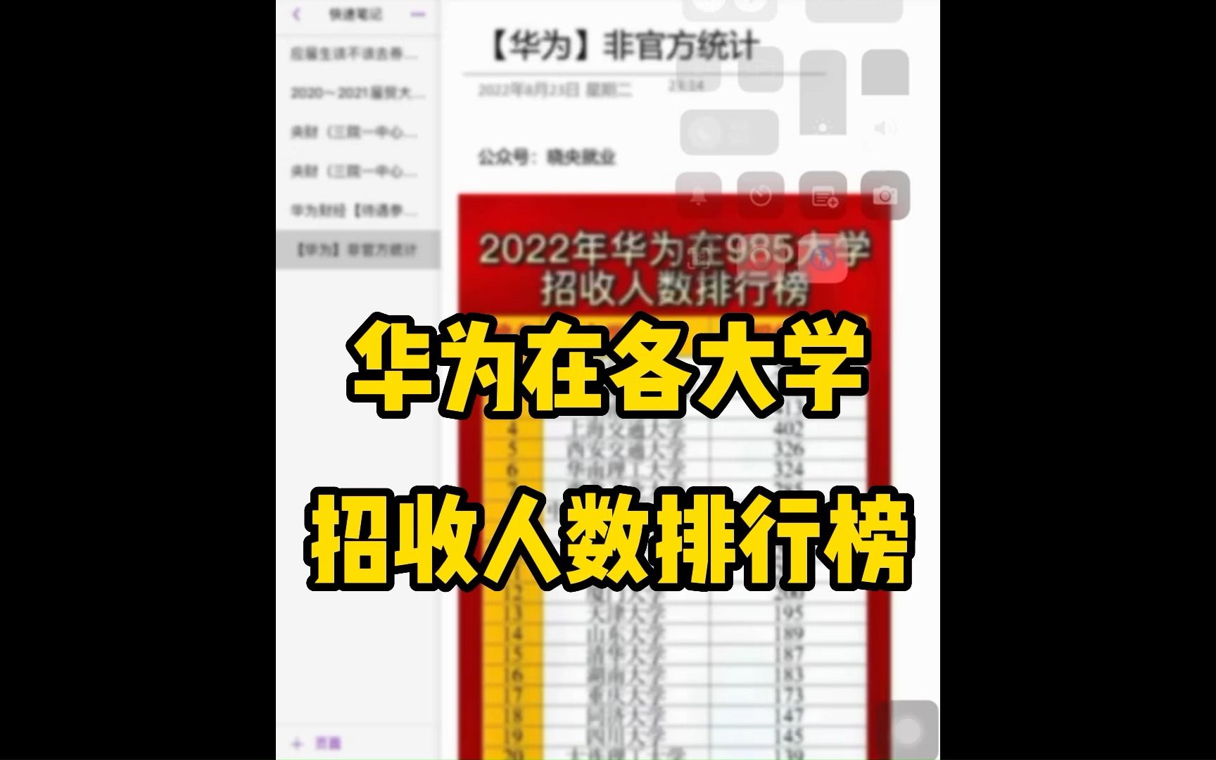 【我的大学】华为在各大学招收人数排行榜哔哩哔哩bilibili