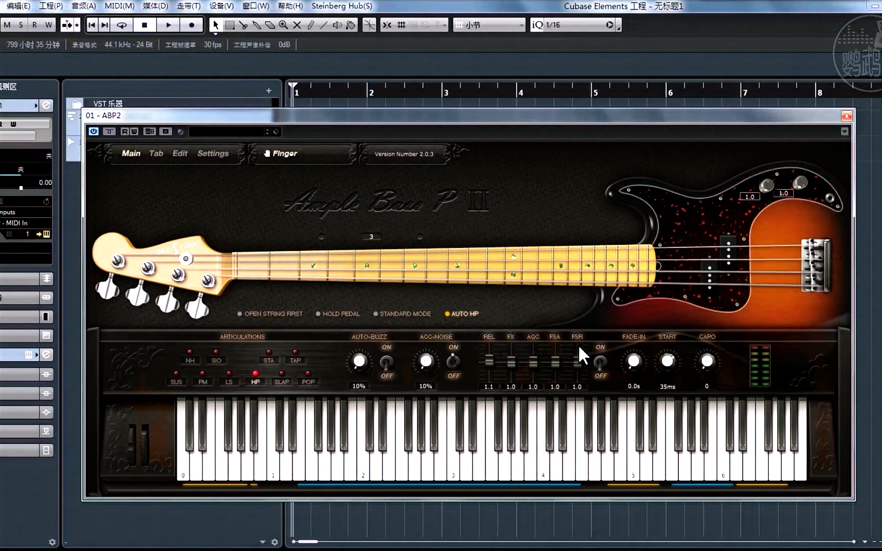 amplebass使用教程5控制面板的噪音设置键