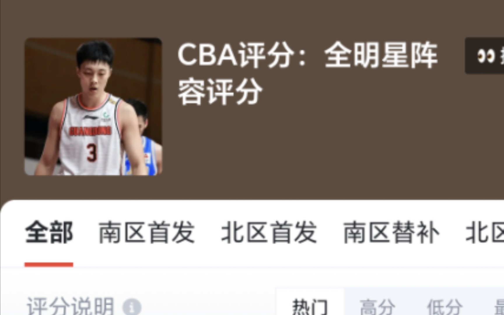 CBA:全明星阵容评分哔哩哔哩bilibili