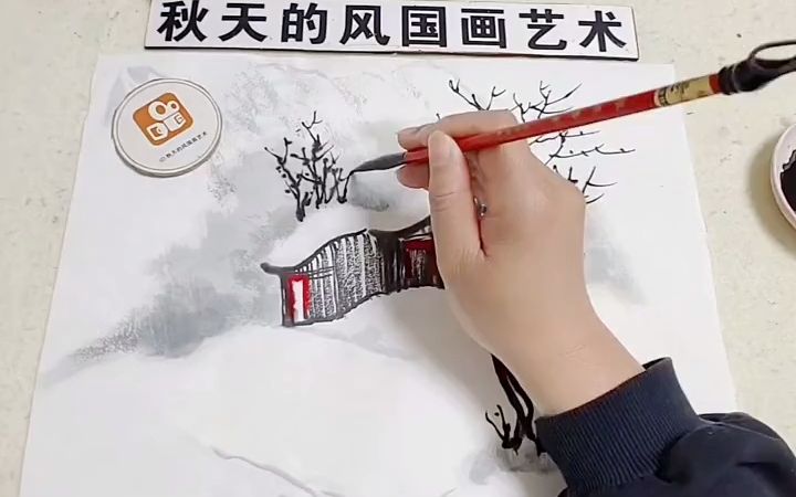 【国画】冬天的水墨画~哔哩哔哩bilibili