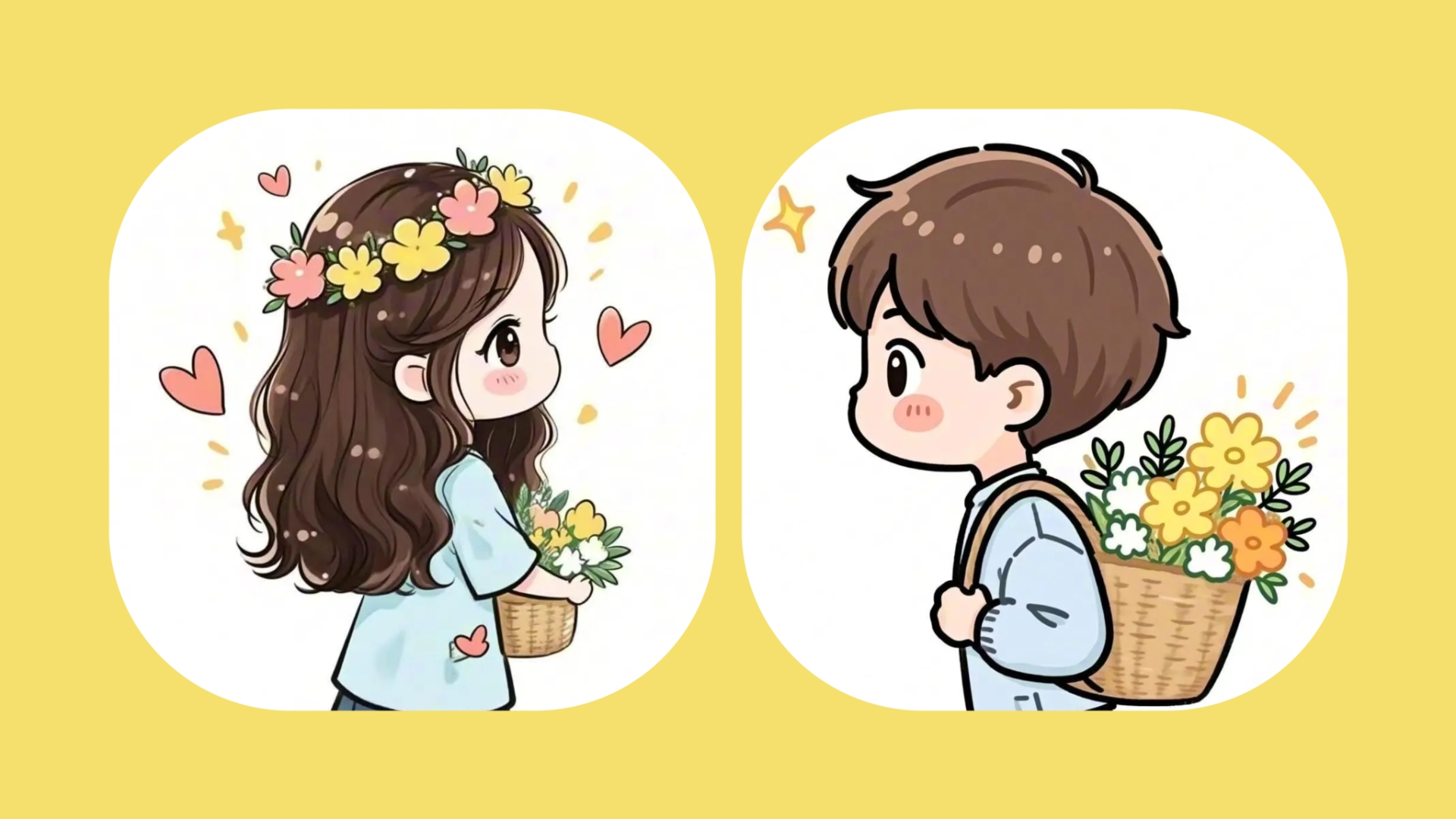 春日超浪漫白底情侣头像