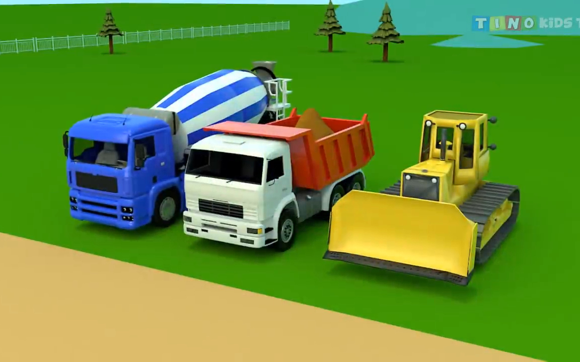 活动  工程车动画片 小小工程车草地上建设飞机跑道 早教视频 幼儿