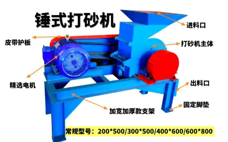 移动式打砂机小型高效锤式打砂机实验室矿石制砂机煤渣尾砂碎沙机哔哩哔哩bilibili