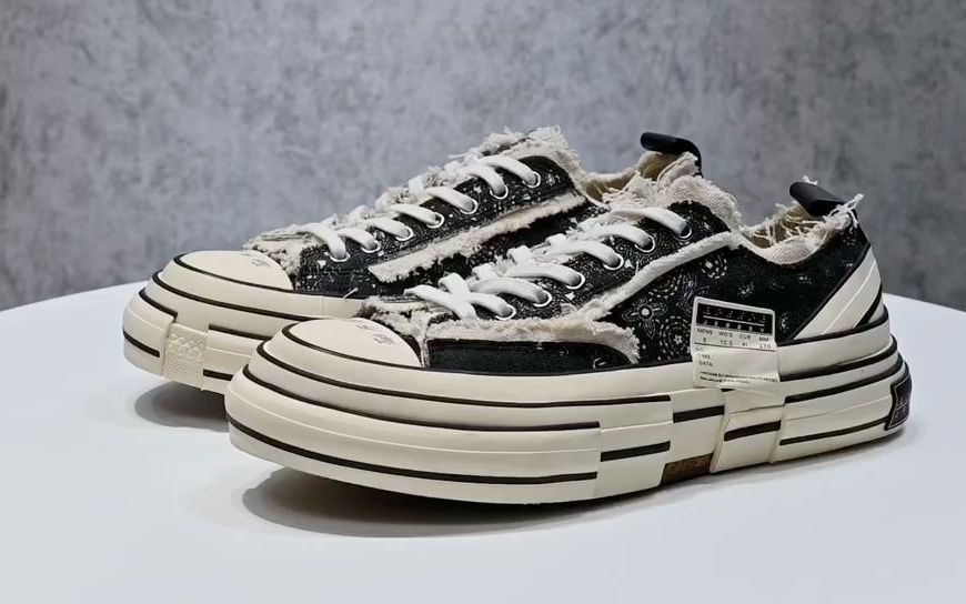 vessel g.o.p. low解构重叠厚底软木增高帆布硫化腰果花