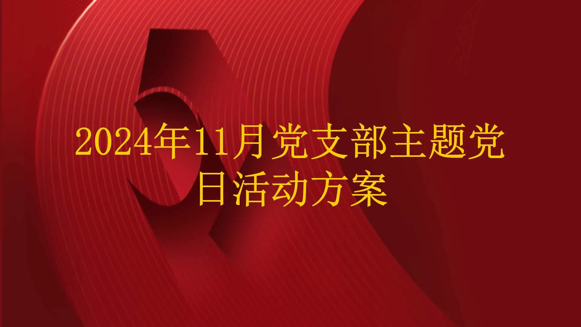 2024年11月党支部主题党日活动方案哔哩哔哩bilibili