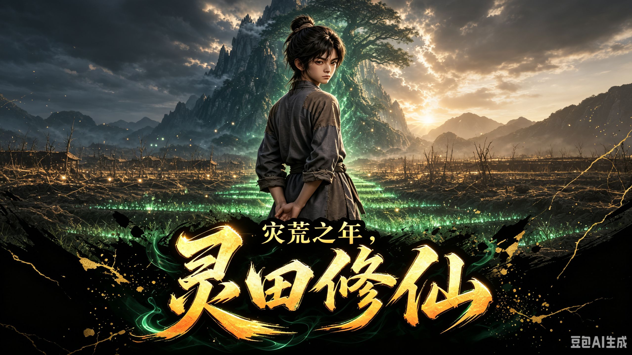 灾荒之年，灵田修仙，少年寻野菜重伤昏迷，妹妹卖身救兄，父亲不幸离世，绝境之中他觉醒神秘灵田，暗中种田