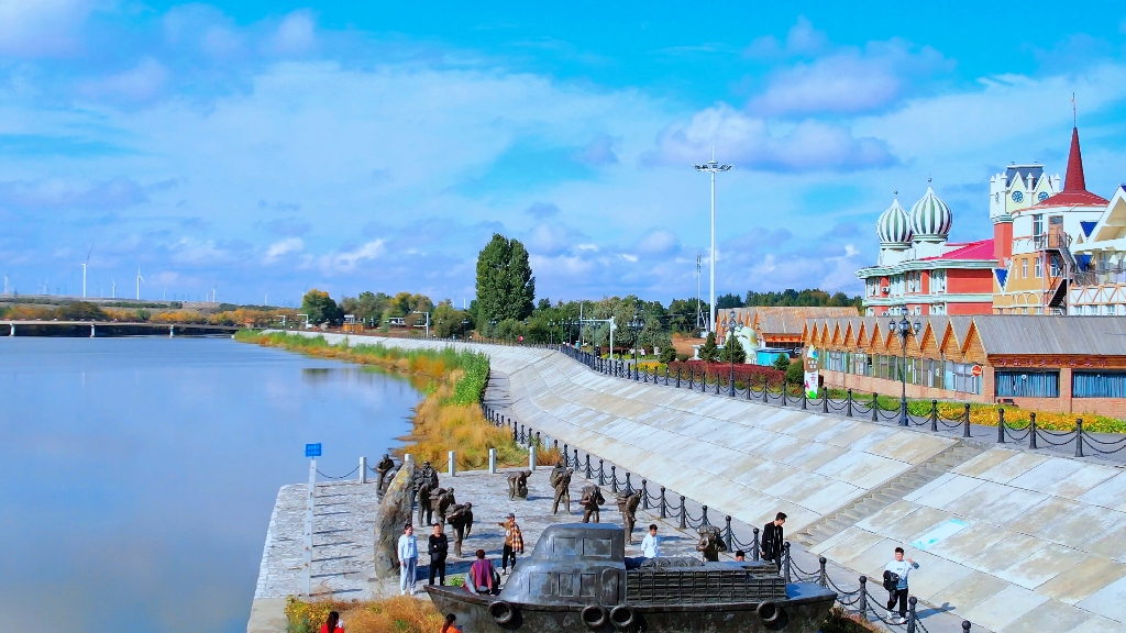 我的新疆自驾游之旅!布尔津中俄风情街老码头航拍美景!