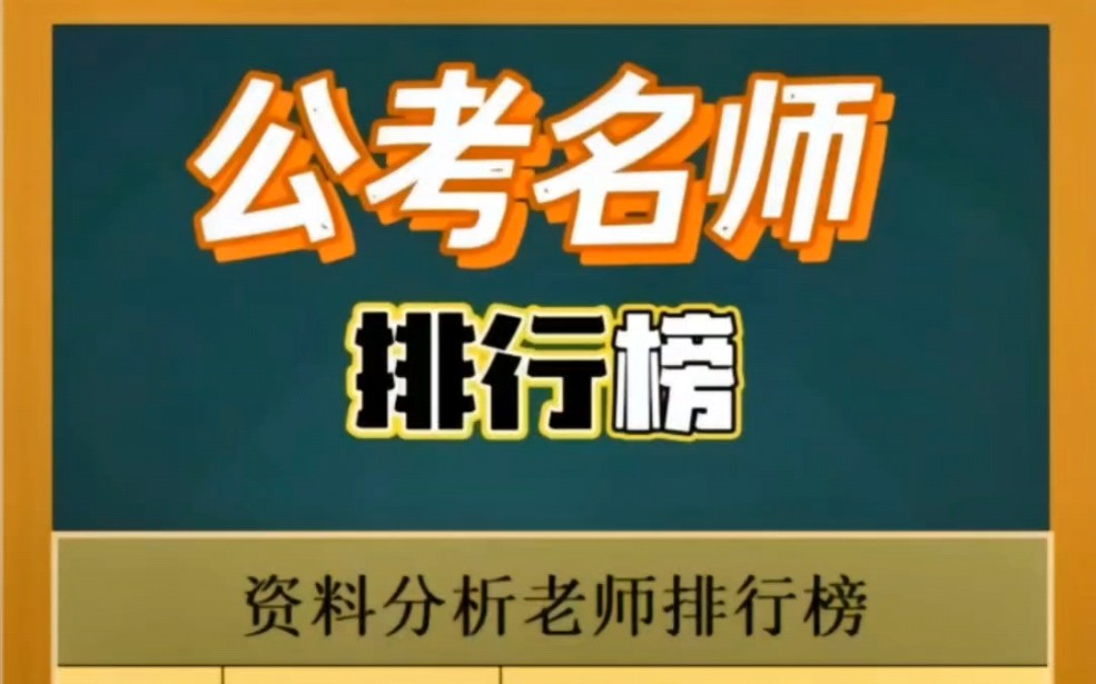 24公考名师排行榜,你的老师上榜了吗?资料分析!判断推理!言语理解!数量关系!申论!常识所有模块!哔哩哔哩bilibili