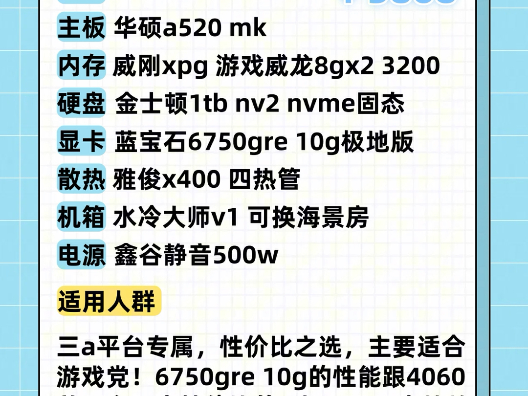 2024年8月四千最强组装电脑性价比搭配哔哩哔哩bilibili