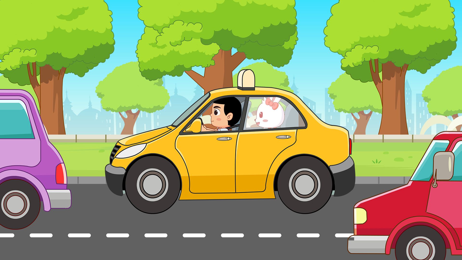 兔小贝儿歌:的士小司机,早出晚归忙载客