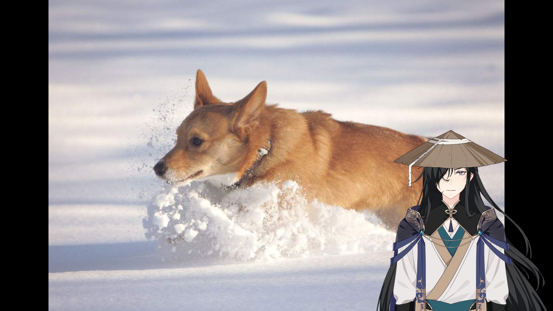 雪中的快乐奔跑