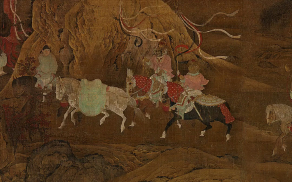 南宋· 此时杨贵妃已被唐玄宗赐死于马嵬坡,画中无人骑的白马,就是杨