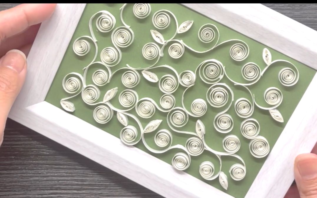 【quilling】衍纸工艺 适合初学者的衍纸唐草花纹画框哔哩哔哩bilibili