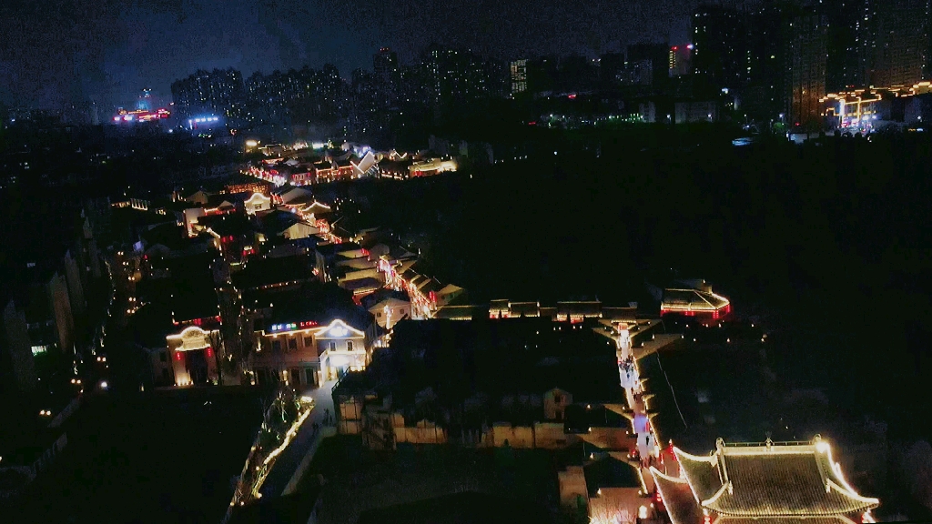活动作品航拍芜湖古城夜景