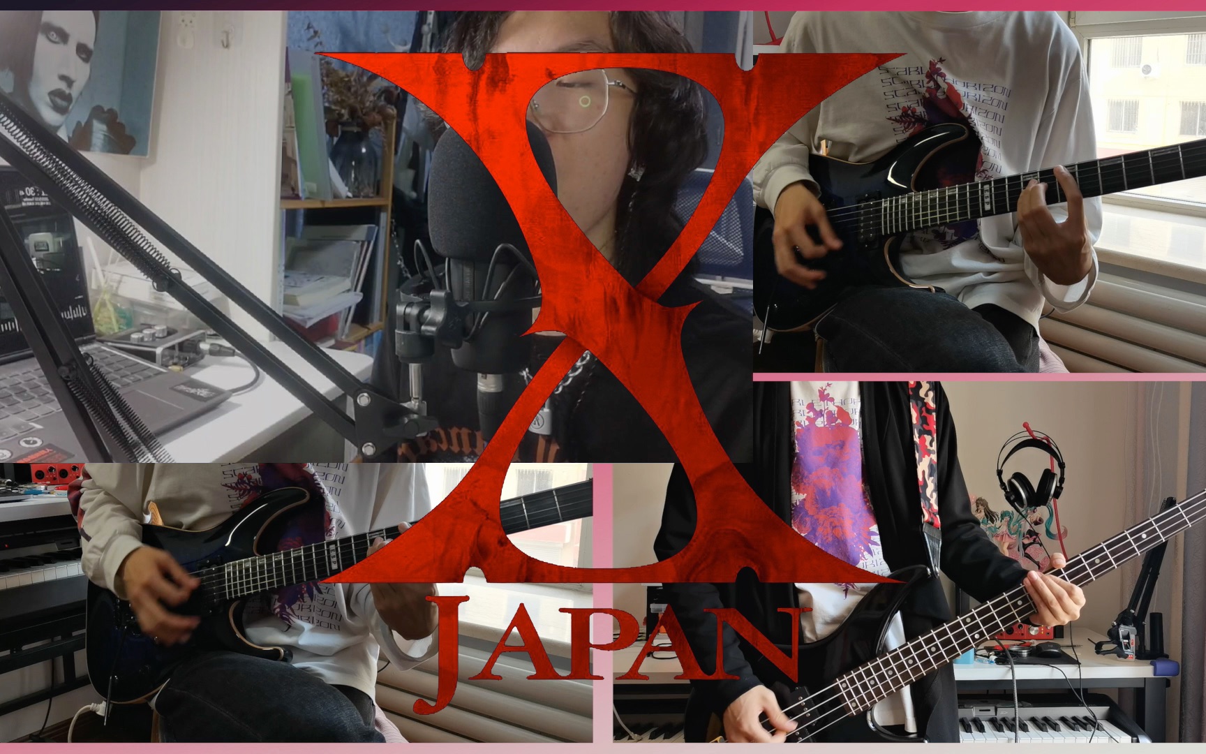 [图]【X JAPAN】【合奏/cover】Born to Be Free 高燃！最全翻奏！嘶吼 + solo ！