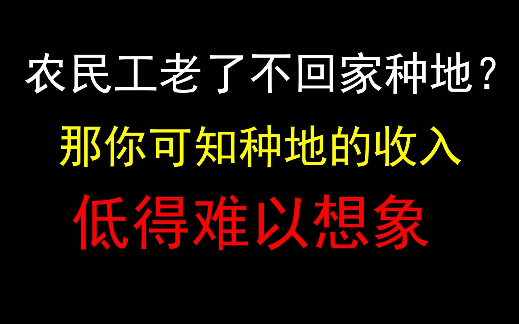 农民收入少,但到底有多少?哔哩哔哩bilibili