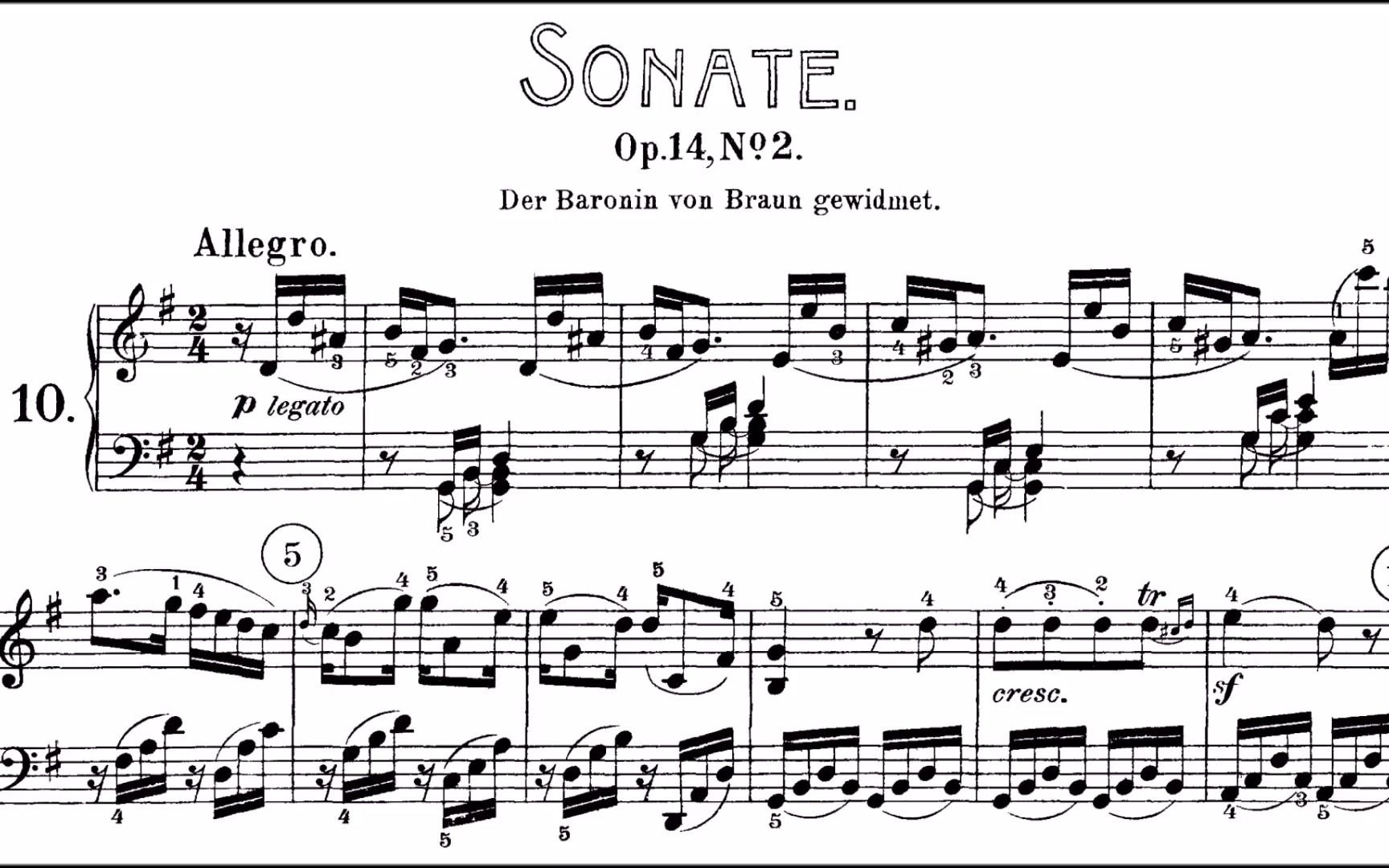 [图]贝多芬 第10号 G大调 钢琴奏鸣曲 Beethoven Sonata No.10 in G major, Op.14 No.2