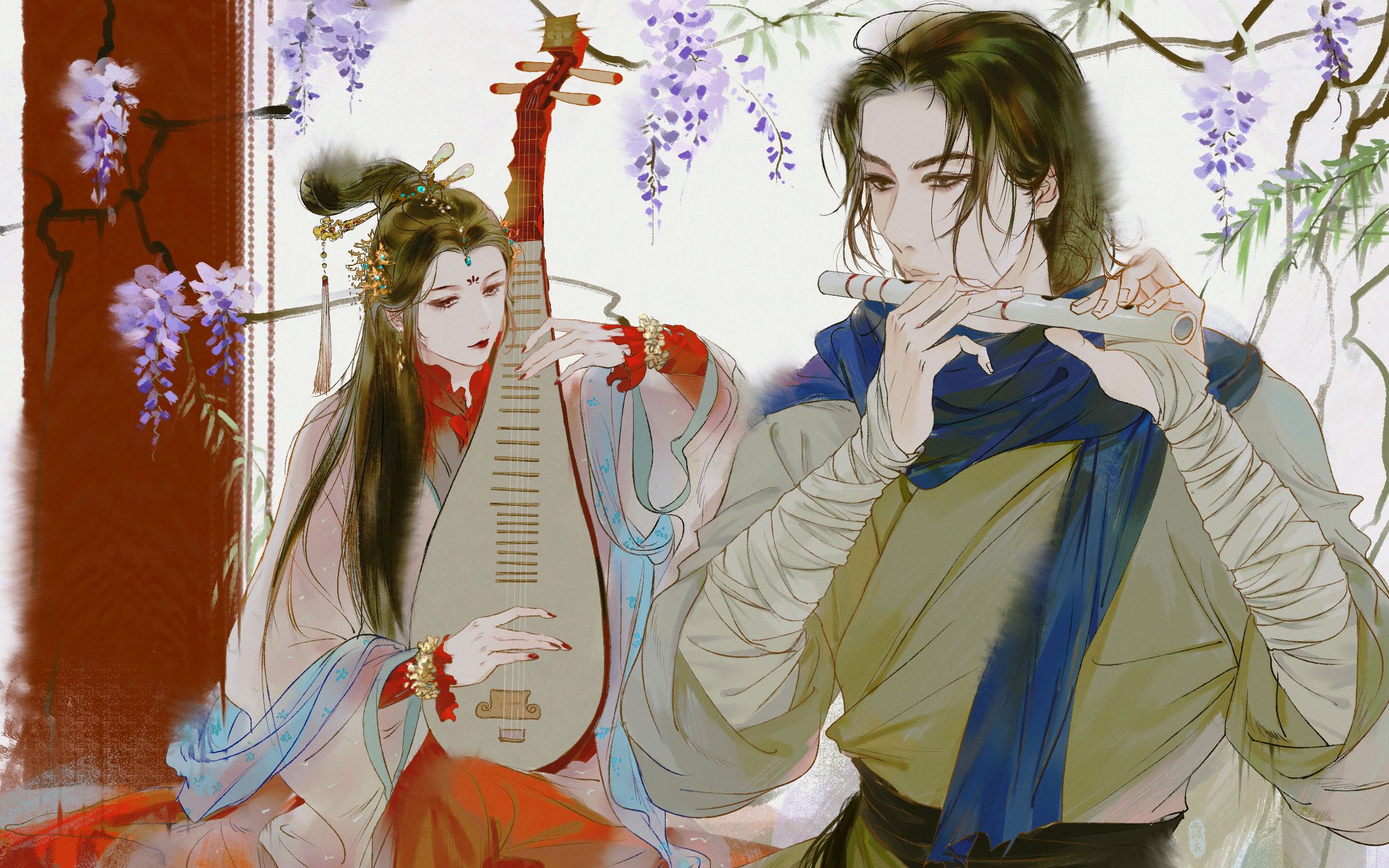 【板绘】水浒传---李师师和燕青