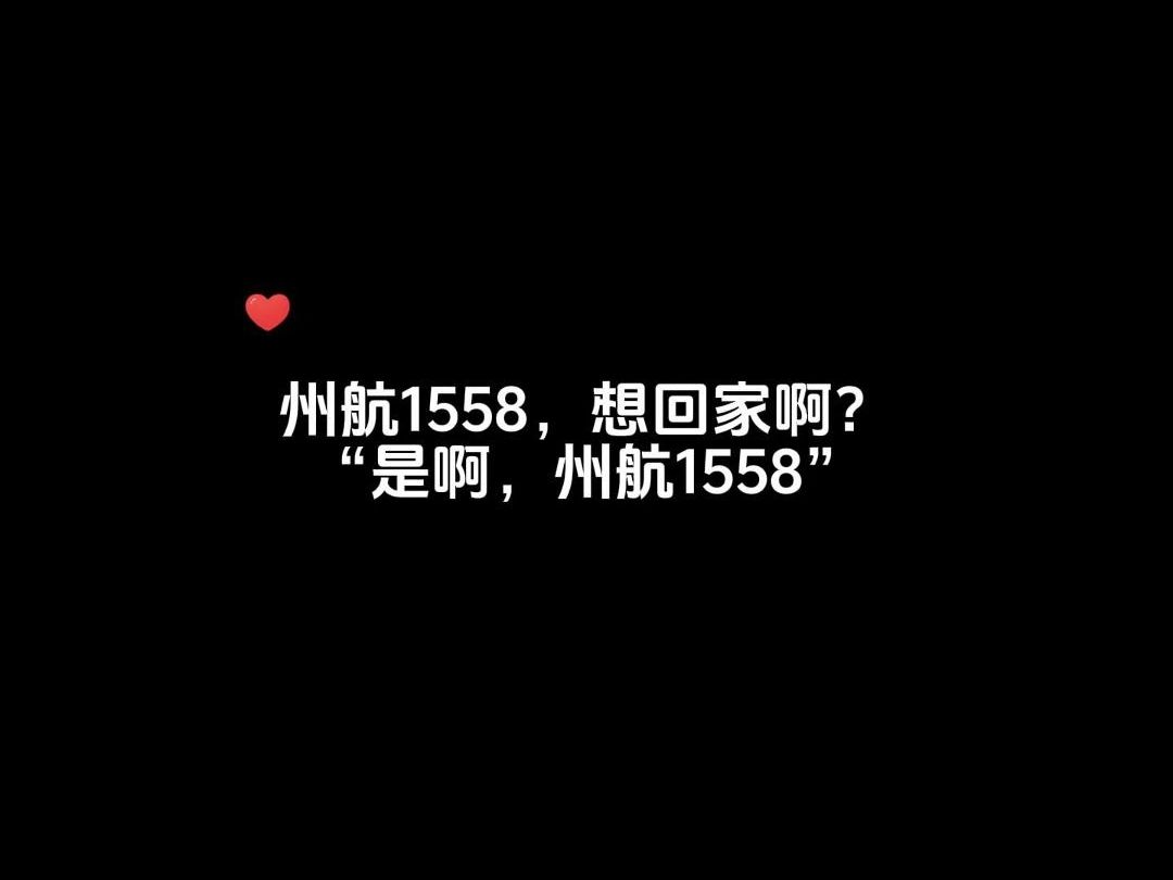 州航1558,想回家啊?“是啊,州航1558”哔哩哔哩bilibili