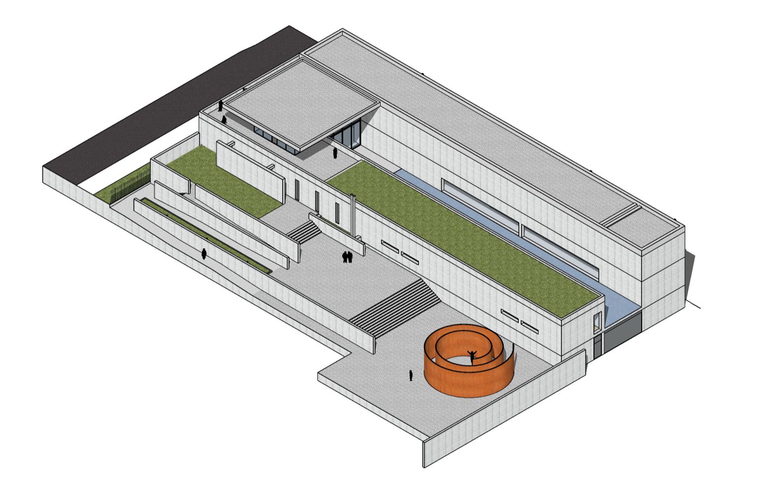 建筑大师作品su模型--普利策基金会美术馆 pulitzerfoundationfort