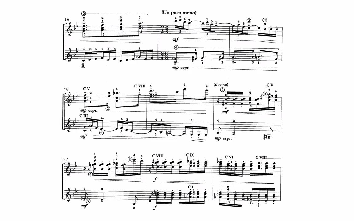 古典吉他二重奏g小调前奏曲与赋格tedesco泰德斯克乐谱