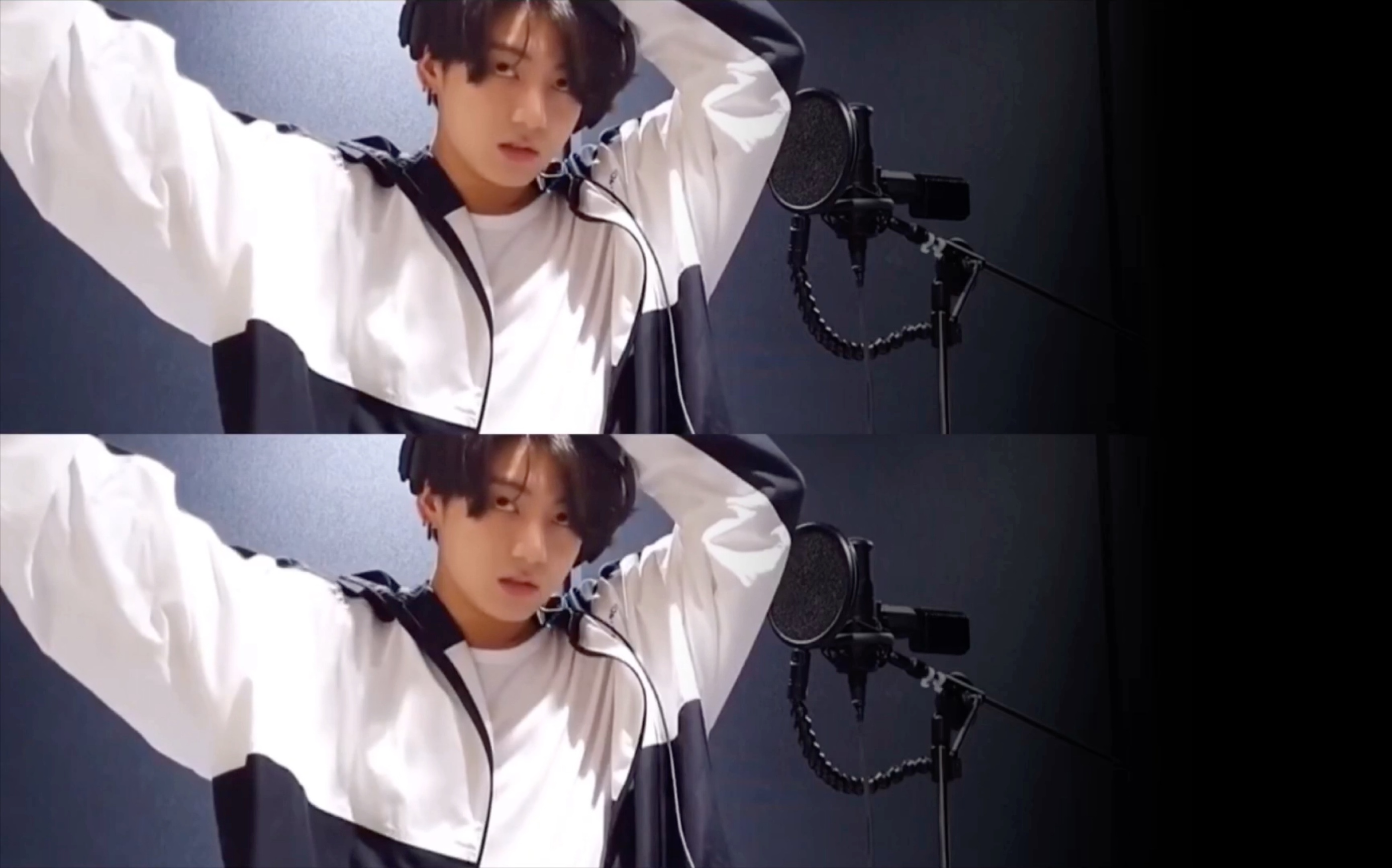 【田柾国】不愧是你,日常练歌都是广告大片即视感～尤其眼神太鲨人了