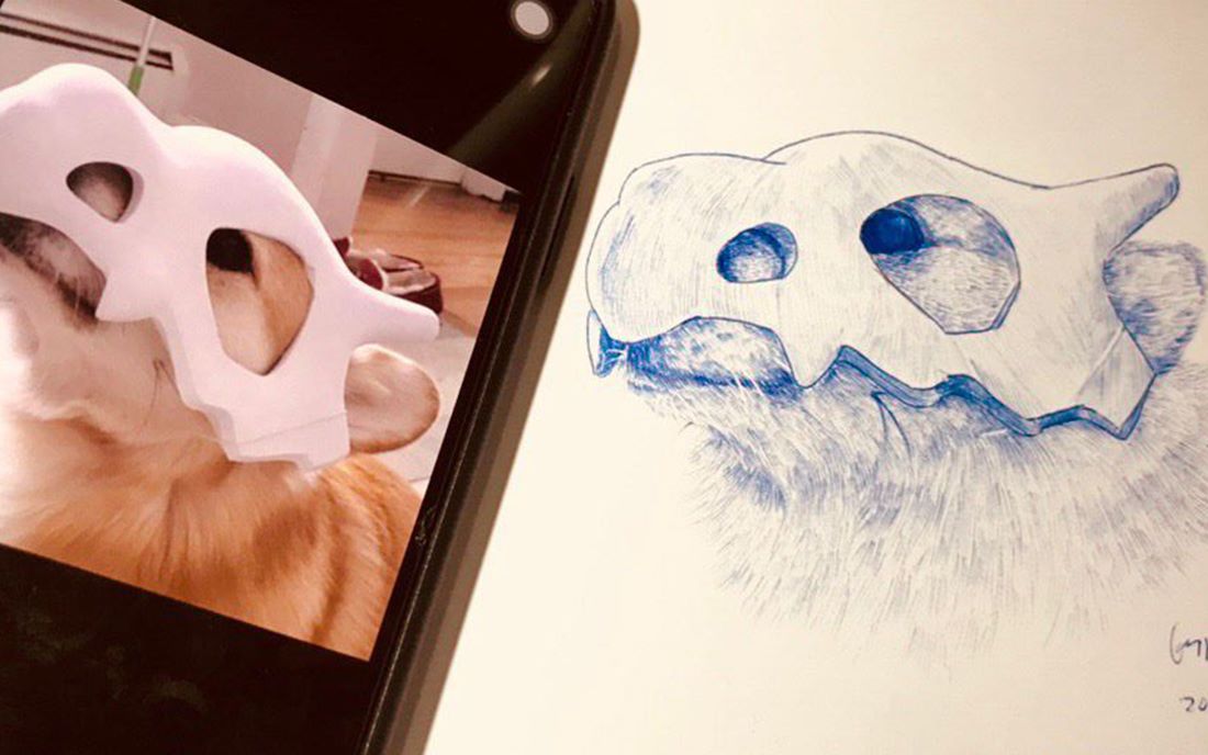 活动作品圆珠笔画用圆珠笔画一只可拉可拉雾